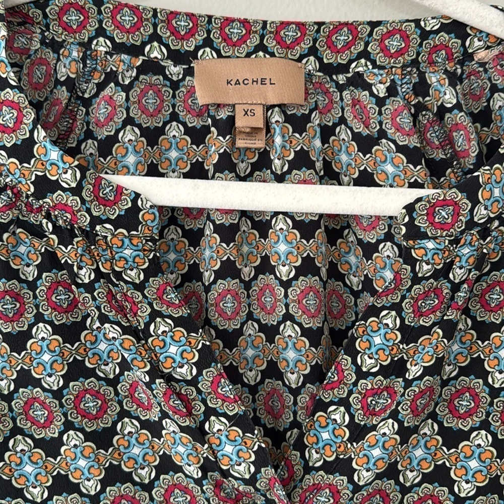 Anthropologie Kachel 100% Silk 3/4 Sleeve Top - Picture 3 of 5